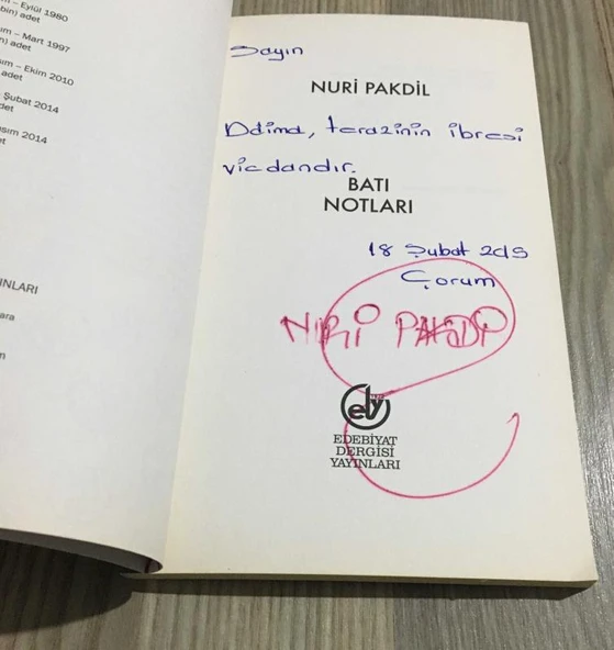 BATI NOTLARI - İMZALI - (Sahafiye Kitap) - Resim 2