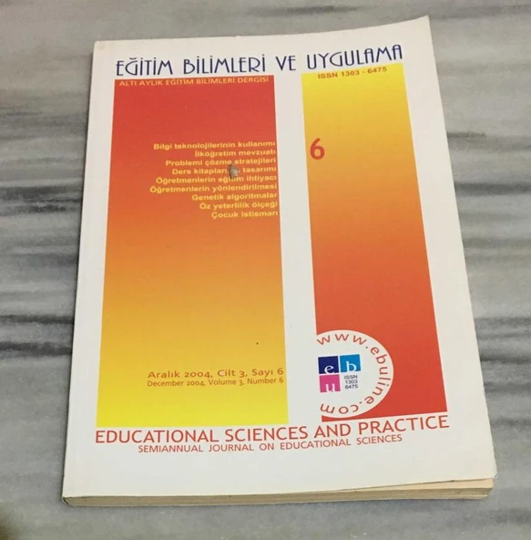 EĞİTİM BİLİMLERİ VE UYGULAMA Dergisi Aralık 2004,Cilt 3, Sayı 6 (Sahafiye Kitap) ürün görseli 1
