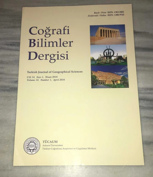 COĞRAFİ BİLİMLER DERGİSİ Cilt 14,Sayı 1, Nisan 2016 ( İÇİNDEKİLER İKİNCİ GÖRSELDE ) (Sahafiye Kitap) ürün görseli 1