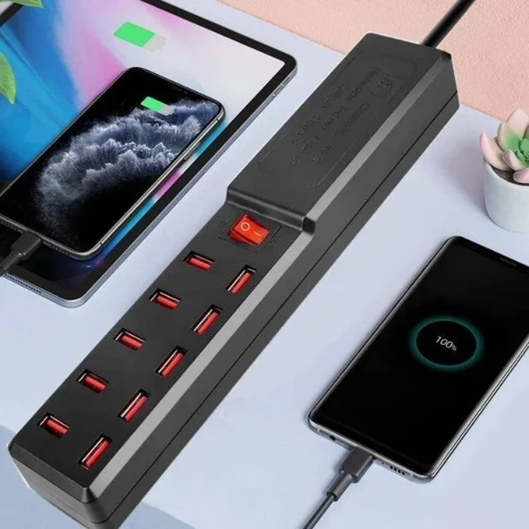 10 Portlu USB Şarj Adaptörü ürün görseli 1