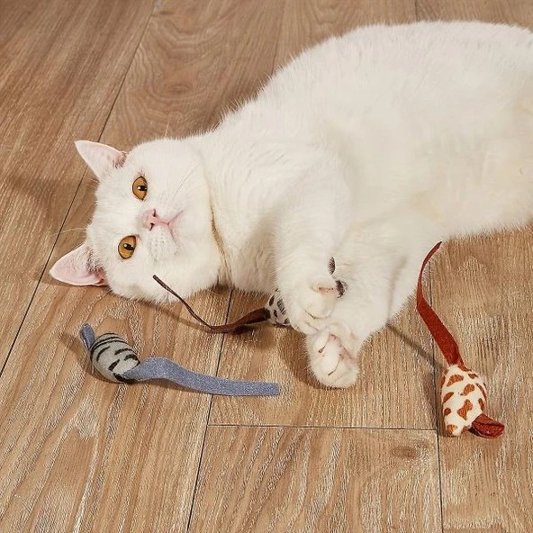 Peluş Fare Kedi Oyuncağı 3 Adet ürün görseli 1