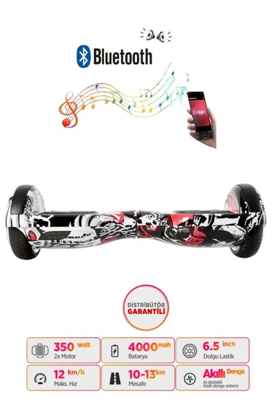 Citymate Hoverboard Elektrikli Kaykay Scooter Bluetooth Hoparlörlü 6.5 inch D06 ürün görseli 1