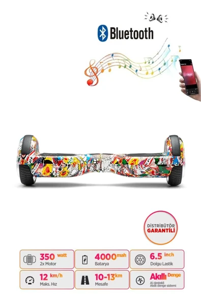 Citymate Hoverboard Elektrikli Kaykay Scooter Bluetooth Hoparlörlü 6.5 inch D19 ürün görseli 1