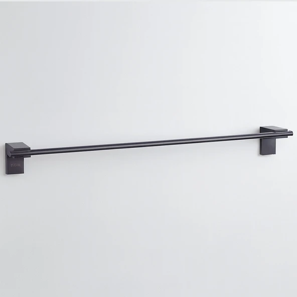 Siyah Metal Uzun Havluluk 49 cm  Duvara Monte Vidalı Lüks Banyo Asma Askı Çubuk Tasarım ürün görseli 1