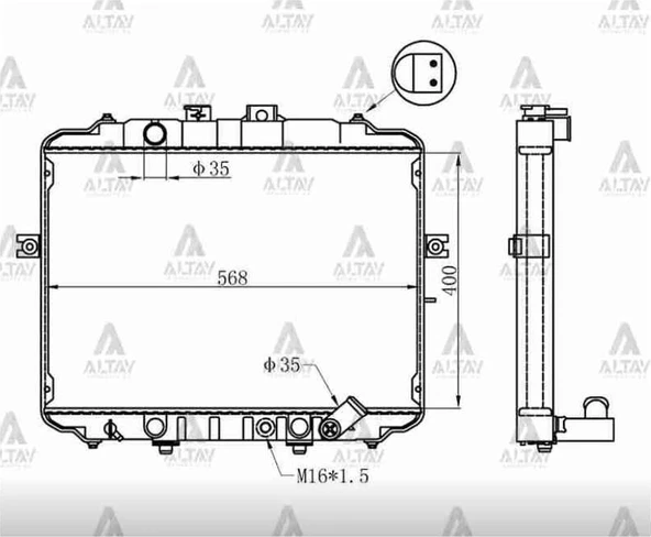 PTTAVM: Radyatör Su H-100 94-06 Minibüs / H-100 97-04 Kamyonet Brazıng