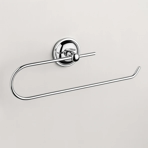 Açık Kağıt Havluluk Krom Gümüş Metal Duvara Monte Vidalı Banyo Tuvalet Mutfak Kağıt Havluluk 25 cm ürün görseli 1