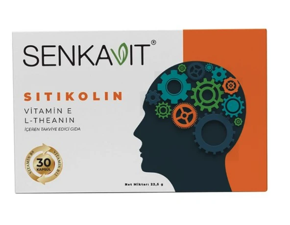 Senkavit Sitikolin + L-Teanin + B6 ve Vitamin E İçeren 30 Kapsül ürün görseli 1