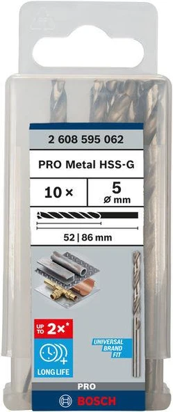 HSS-G Metal Matkap Ucu 5*86 mm 10lu ürün görseli 1