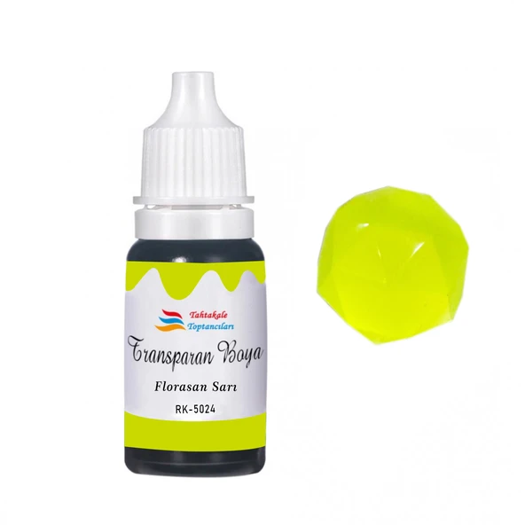 Epoksi Reçine Transparan Boya Pigment Şeffaf Epoksi Boyası 20 ML  Floresan Sarı - 5024 ürün görseli 1