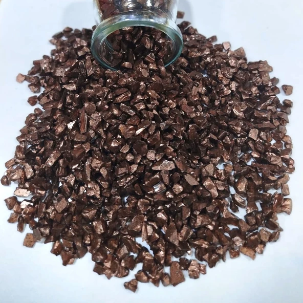 Dekoratif Gerçek Cam Kırığı (4-8 MM Arlığında  50 GR) KahveRengi ürün görseli 1