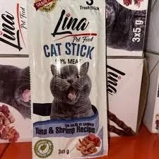 Lina Tahılsız Stick Kedi Ödülü Ton Balıklı&Karidesli 3 PAKET (9 ADET) ürün görseli 1