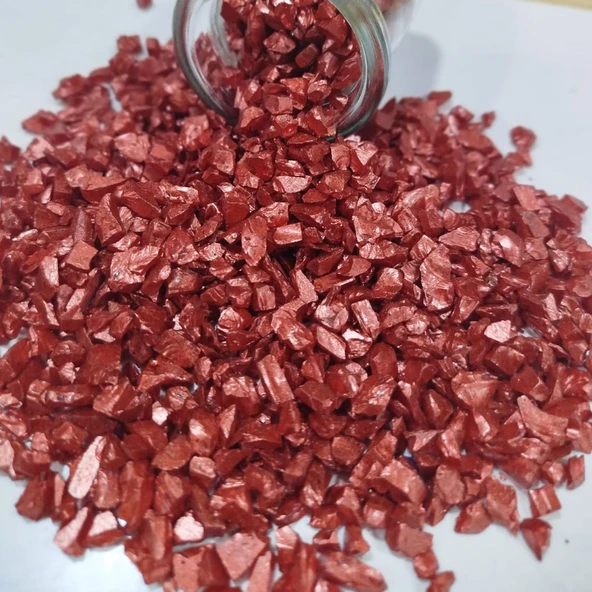 Dekoratif 4-8 MM Arlığında Gerçek Cam Kırığı (1 KG) Kırmızı ürün görseli 1