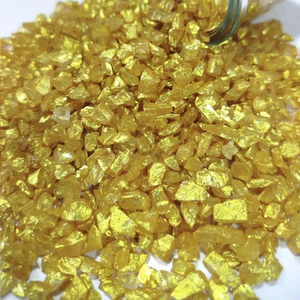 Dekoratif Gerçek Cam Kırığı (4-8 MM Arlığında  50 GR) Gold ürün görseli 1