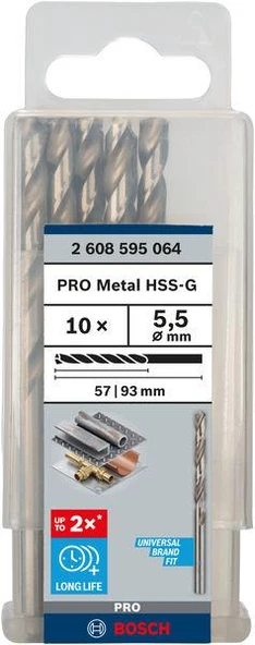 HSS-G Metal Matkap Ucu 5,5*93 mm 10lu ürün görseli 1