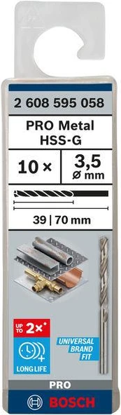 HSS-G Metal Matkap Ucu 3,5*70 mm 10lu ürün görseli 1