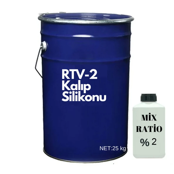 RTV-2 Kalıp Silikonu 5 SHORE Yarı Şeffaf (25 KG) ürün görseli 1