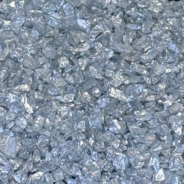 Epoksi Mum Dekoratif 2-4 MM Arlığında Gerçek Cam Kırığı (50 GR)  Gümüş ürün görseli 1