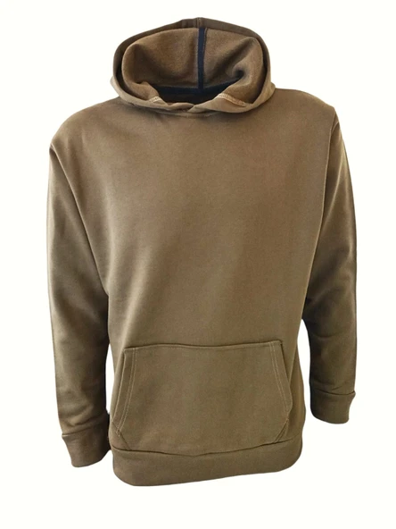 Kapüşonlu Sweatshirt - Kahve ürün görseli 1