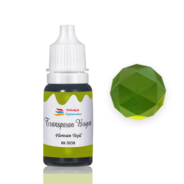 Epoksi Reçine Transparan Boya Pigment Şeffaf Epoksi Boyası 20 ML  Floresan Yeşil - 5038 ürün görseli 1
