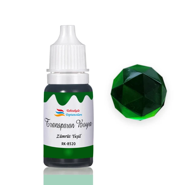 Epoksi Reçine Transparan Boya Pigment Şeffaf Epoksi Boyası 20 ML  Zümrüt Yeşil - 8520 ürün görseli 1