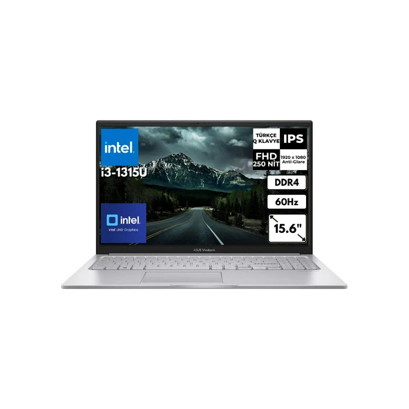 Vivobook 15 I3-1315U 8 GB 512 GB SSD UHD Graphics Fhd 15.6" Freedos Taşınabilir Bilgisayar X1504VA-NJ720AT2 ürün görseli 1