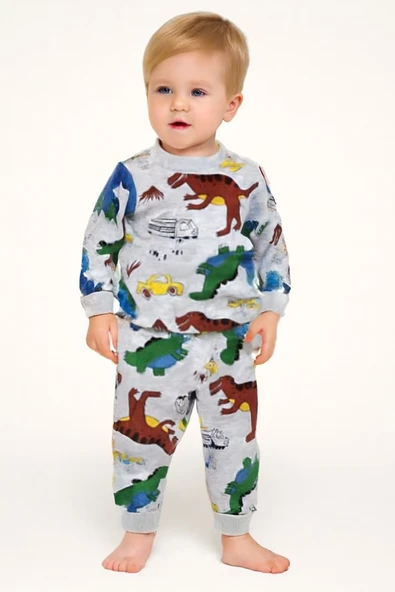 Dinazor Desenli Erkek Bebek Pijama Takım ürün görseli 1