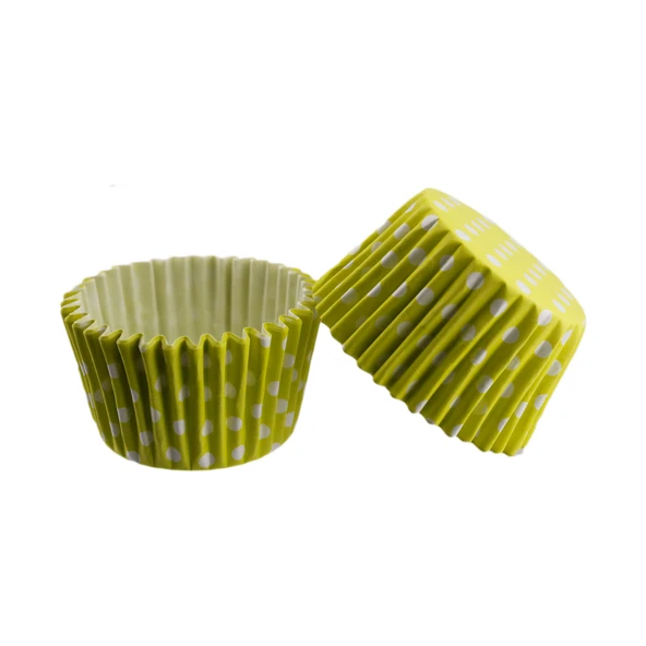 Cupcake Kalıbı Pet Kapsül Kek Kalıbı 48X34 MM (100 Adet)  Puantiyeli  Sarı ürün görseli 1