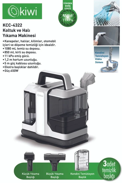 Kcc-4322 Koltuk Ve Halı Yıkama Makinesi Beyaz ürün görseli 1