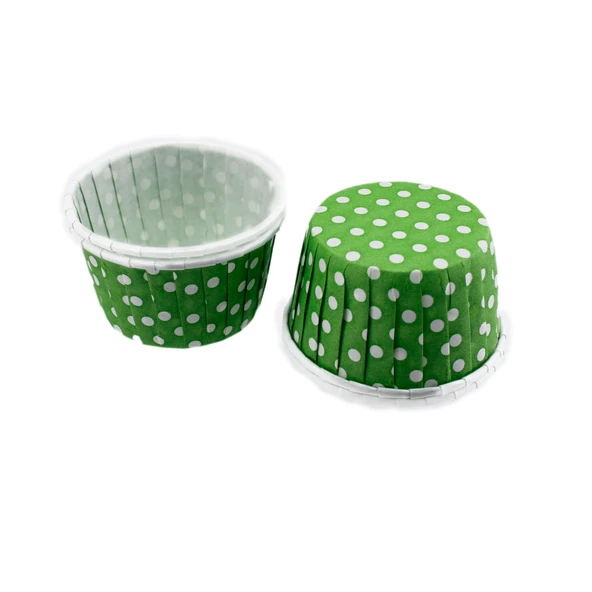 Cupcake Kalıbı Büyük Boy 62*40 Mm (50 Adet)  Puantiyeli  Yeşil ürün görseli 1