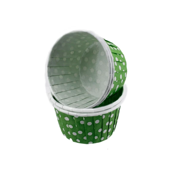 Cupcake Kalıbı Minik Boy 38*30 Mm (100 Adet)  Puantiyeli  Yeşil ürün görseli 1