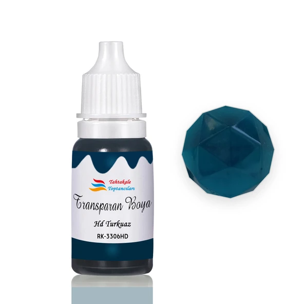 Epoksi Reçine Transparan Boya Pigment Şeffaf Epoksi Boyası 20 ML  HD Turkuaz - 3306HD ürün görseli 1