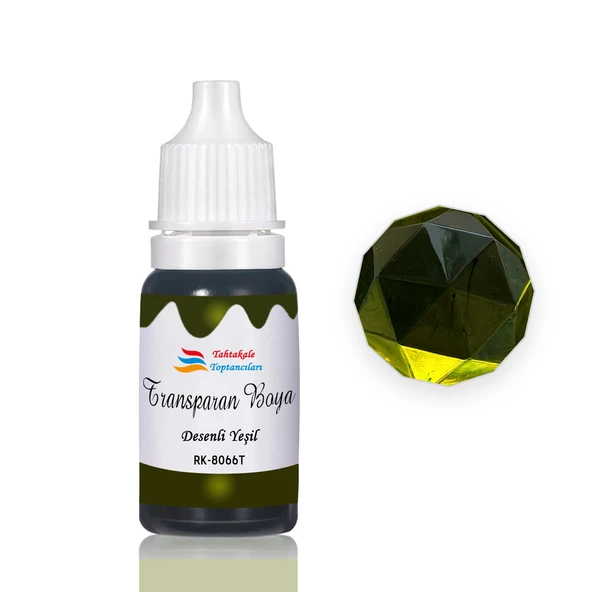 Epoksi Reçine Transparan Boya Pigment Şeffaf Epoksi Boyası 20 ML  Desenli Yeşil - 8066T ürün görseli 1