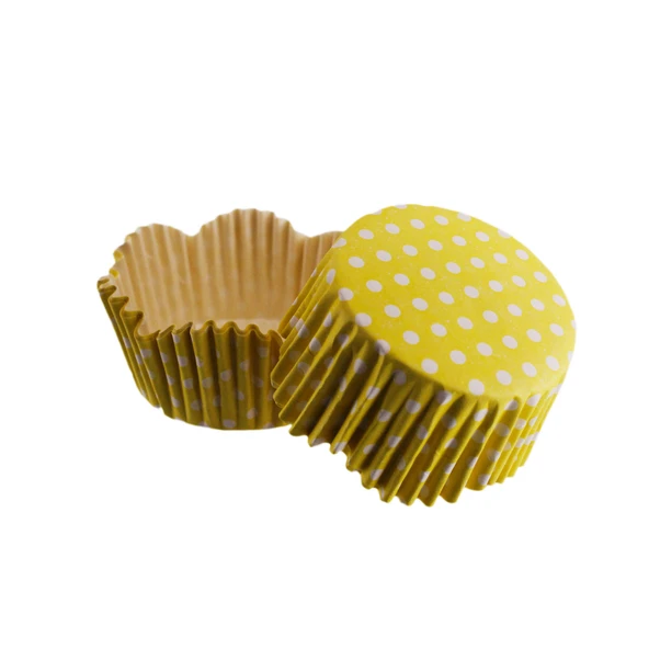 Cupcake Kalıbı Pet Kapsül Dalgalı Kek Kalıbı 65X38 MM (100 Adet)  Puantiyeli  Sarı ürün görseli 1