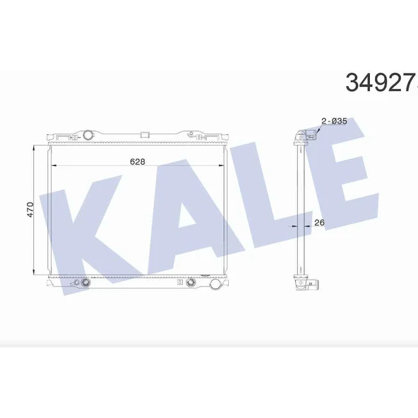 RADYATÖR SU SORENTO 03-06 26mm A-T BRAZING ürün görseli 1