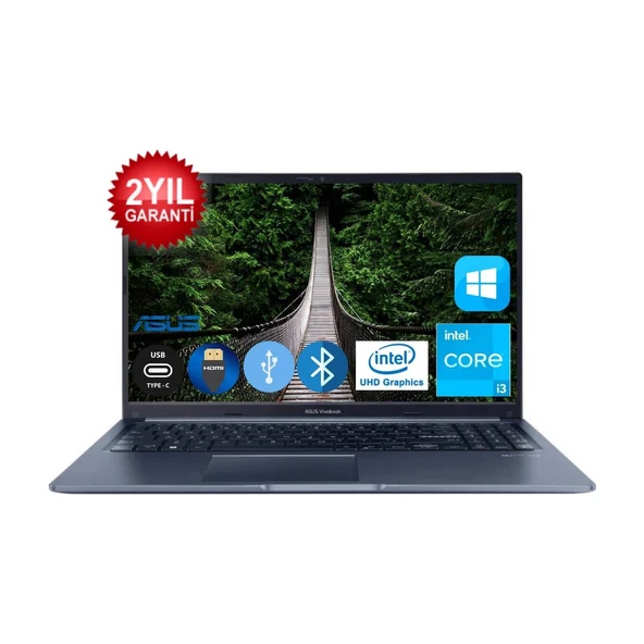 Asus VIVOBOOK I3-1215U 8 GB 1 TB SDD X1502ZA-EJ0670A21 15.6"W10 Pro Taşınabilir Bilgisayar ürün görseli 1
