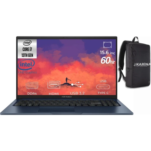 Vivobook 15 I7-1355U X1504VA-NJ426W-07 24GB 1tb Intel UHD Graphics W11HOME 15.6" Fhd Taşınabilir Bilgisayar ürün görseli 1