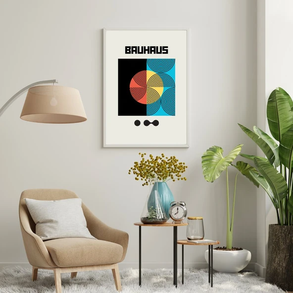Bauhaus Gece Karanlığı Duvar Tablosu Çerçeveli 3'lü Set Beyaz Renk 30 x 42 Boyut/Ebat ürün görseli 1