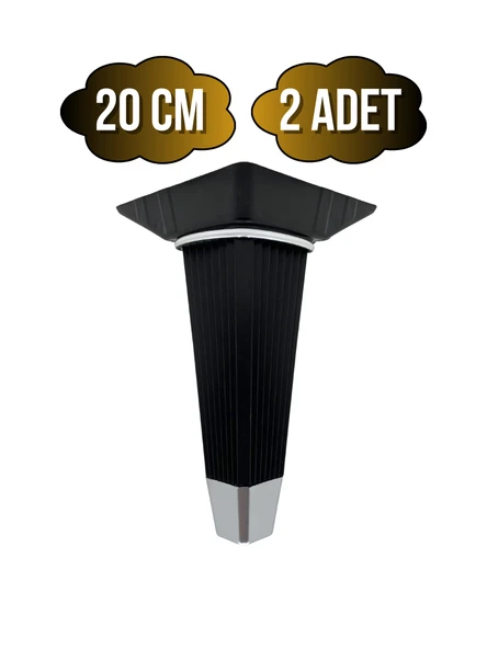 İrem Siyah Krom 20cm Plastik Ayak Mobilya Masa ve Dolap Ayağı(20CM)(SİYAH - KROM) Siyah 20cm 20cm - 2 ADET ürün görseli 1