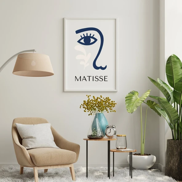 Mavinin Güzelliği Matisse Duvar Tablosu Çerçeveli 2'li Set Beyaz Renk 35 x 50 Boyut/Ebat ürün görseli 1