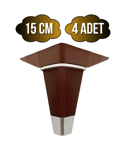 İrem Kahverengi Krom 15cm Plastik Ayak Mobilya Masa ve Dolap Ayağı(KAHVERENGİ KROM)(15CM) Kahverengi 15cm 15cm - 4 ADET ürün görseli 1