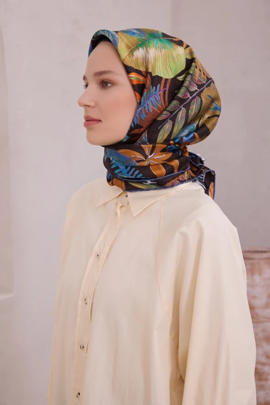 Saf İpek Twill Eşarp 4225D01 - Resim 7