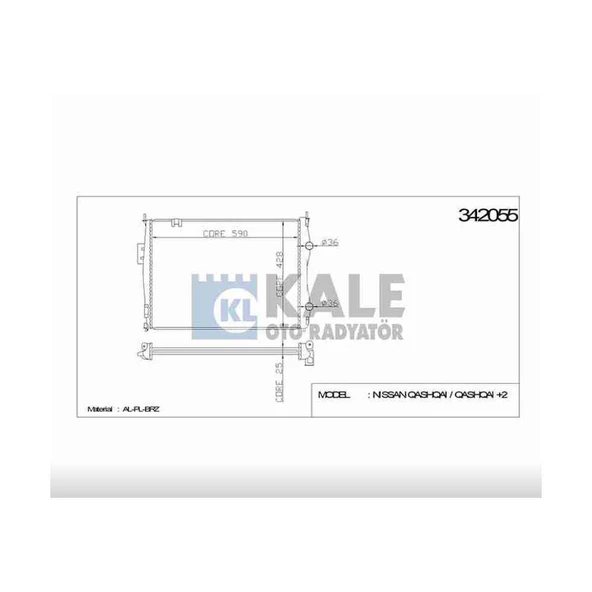 RADYATÖR SU QASHQAI 07-13 / QASHQAI+2 1.6 - 2.0 BENZİNLİ 26mm (AT/M-T) BRAZING ürün görseli 1