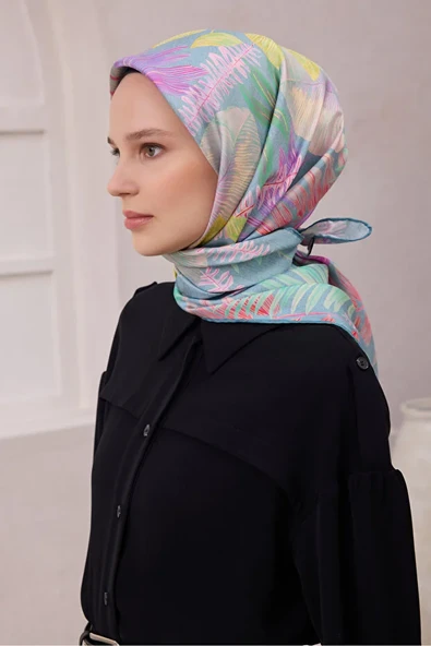 Saf İpek Twill Eşarp 4225D01 - Resim 5