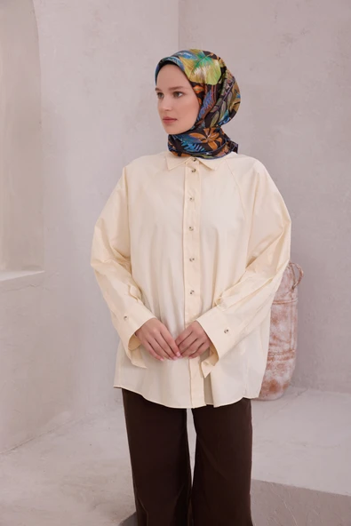 Saf İpek Twill Eşarp 4225D01 - Resim 8