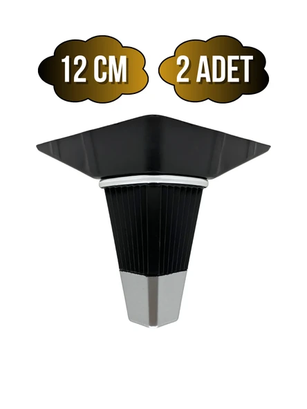 İrem Siyah Krom 12cm Plastik Ayak Mobilya Masa ve Dolap Ayağı(SİYAH KROM)(12CM) Siyah 12cm 12cm - 2 ADET ürün görseli 1