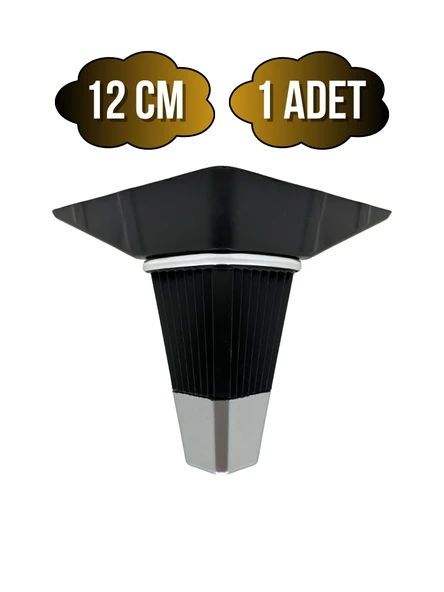 İrem Siyah Krom 12cm Plastik Ayak Mobilya Masa ve Dolap Ayağı(SİYAH KROM)(12CM) Siyah 12cm 12cm - 1 ADET ürün görseli 1
