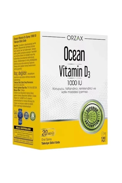 Ocean Vitamin D3 1000 IU Sprey 20 ml ürün görseli 1