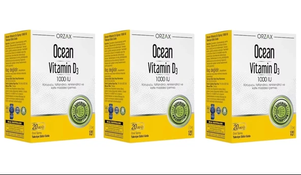 Ocean Vitamin D3 1000 IU Sprey 20 ml 3 Adet ürün görseli 1