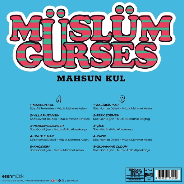 Müslüm Gürses Mahsun Kul - Plak - Resim 2