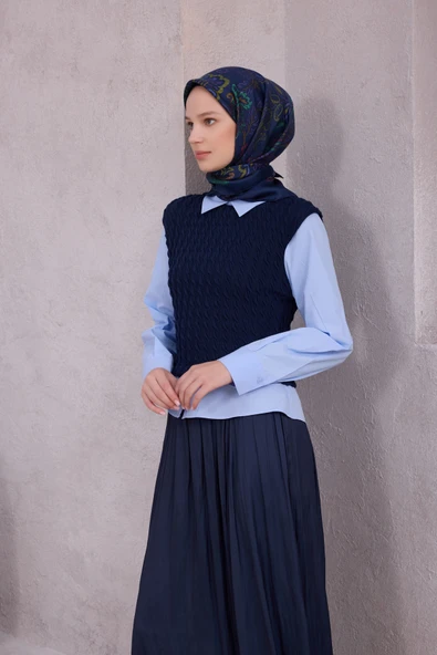 Saf İpek Twill Eşarp 4207D01 - Resim 6